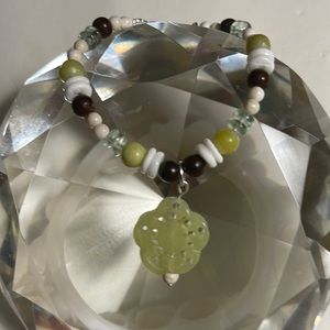 Jade/Shell/wood/glass bracelet